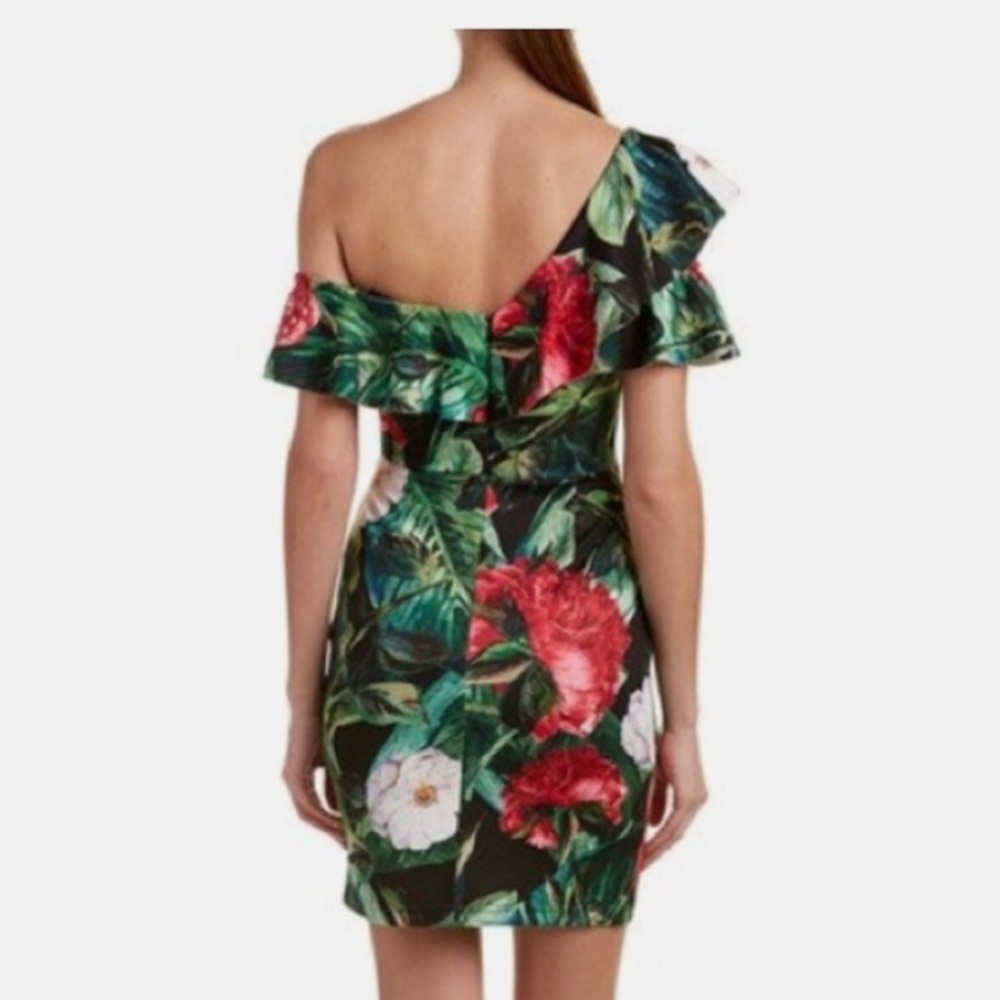 Alexia Admor Ruffle Floral Tropical Bodycon Dress Size 8 | Resort - Picture 2 of 7